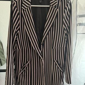 Torrid Black and Pink Striped Blazer